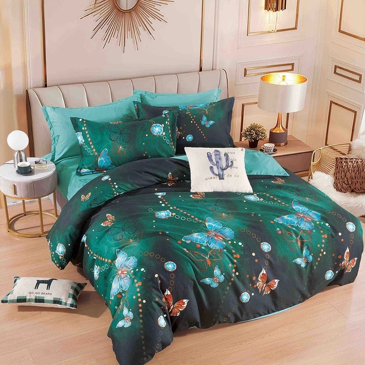 Lenjerie de Pat, Finet Premium, Cu Elastic, 6 Piese, 180x200, FNTJDH19