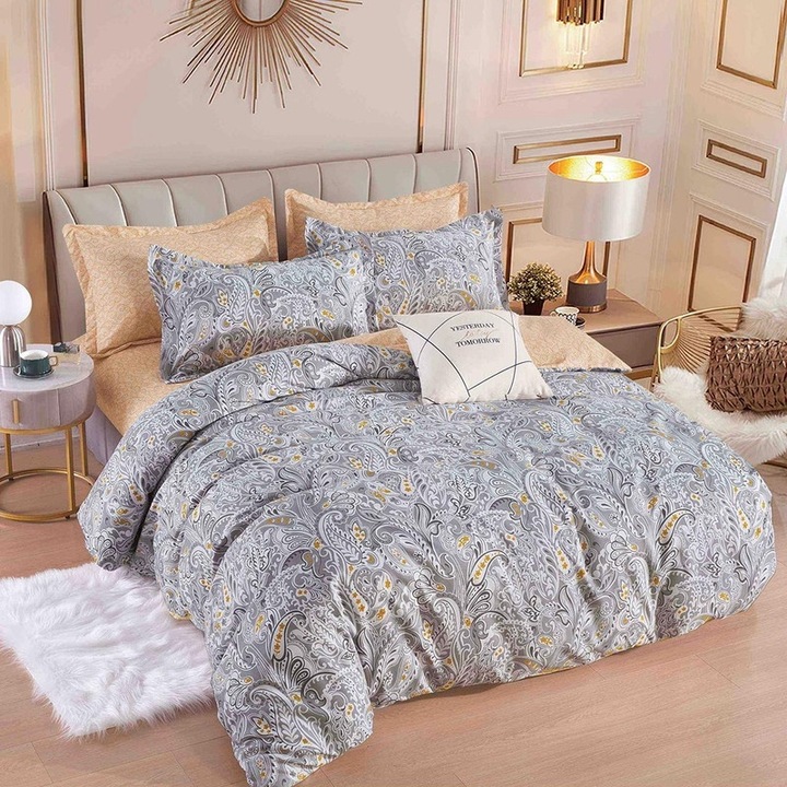 Lenjerie de Pat, Finet Premium, Cu Elastic, 6 Piese, 180x200, FNTJ25