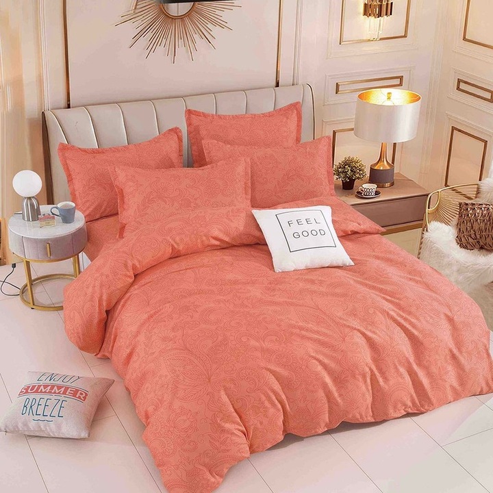 Lenjerie de Pat, Finet Premium, Cu Elastic, 6 Piese, 180x200, FNTJDH46