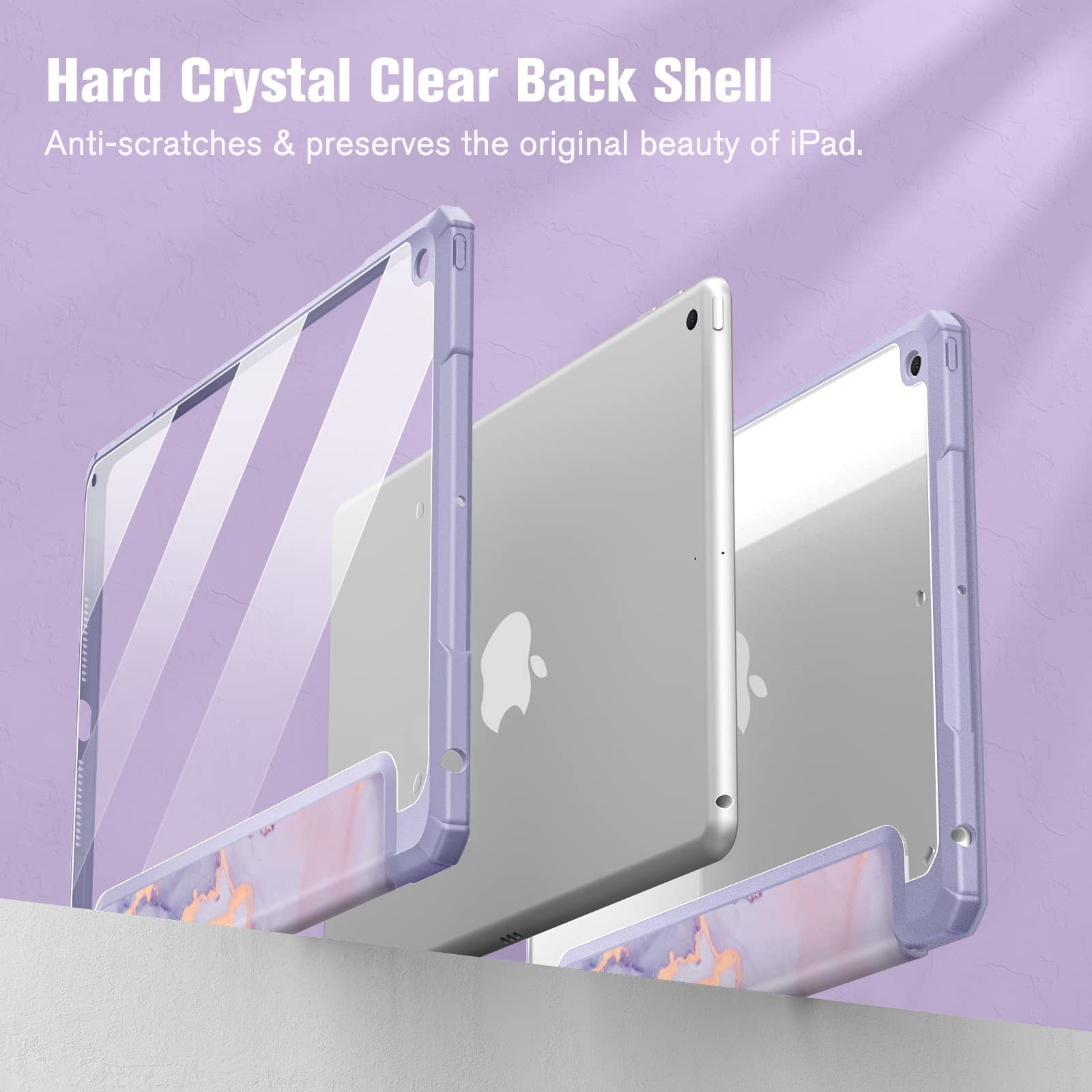 Husa pentru iPad Pro 13 2024, cu slot pentru creion, piele premium, suport pliabil, violet