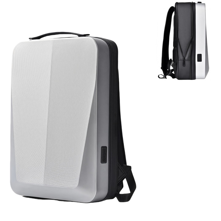 Rucsac laptop, compartiment pentru laptop 15.6 -17 inch, Rucsac multifunctional cu capacitate mare, cu sistem antifurt, port USB, impermeabil, capacitate 20 l, expandibil pana la 35 l, pentru business, calatorii, 31x10x47 cm, Gri