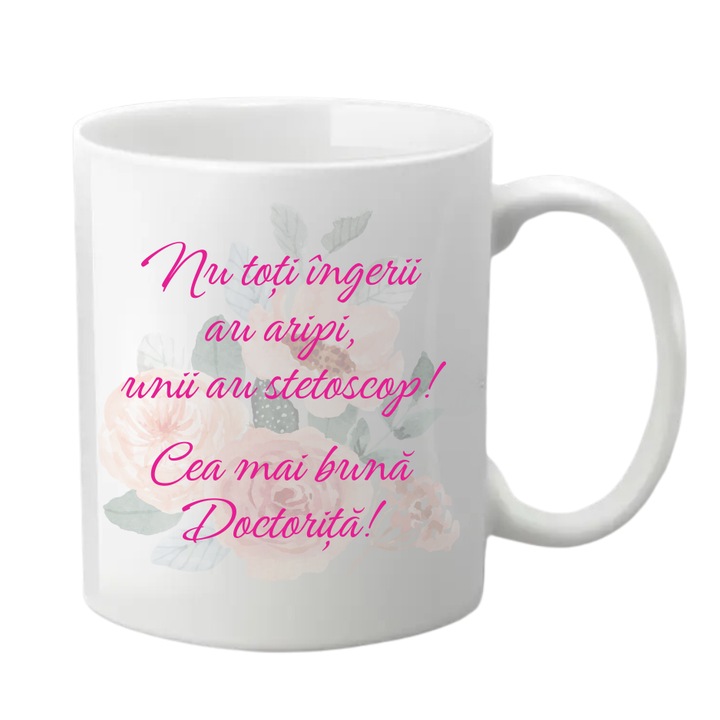 Cana personalizata - Nu toti ingerii au aripi, unii au stetoscop, alba, 330 ml