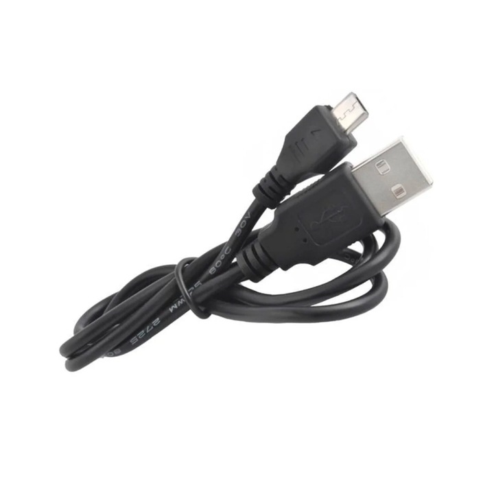 Cablu de incarcare universal, USB la microUSB, 30 cm, Negru, Blister