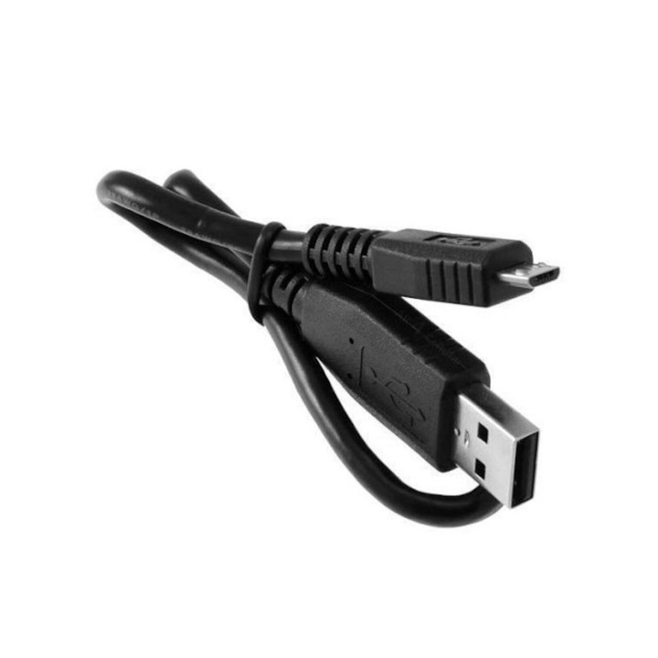 Cablu de incarcare universal, USB la microUSB, Lungime 20 cm, Negru, Service Pack, Blister