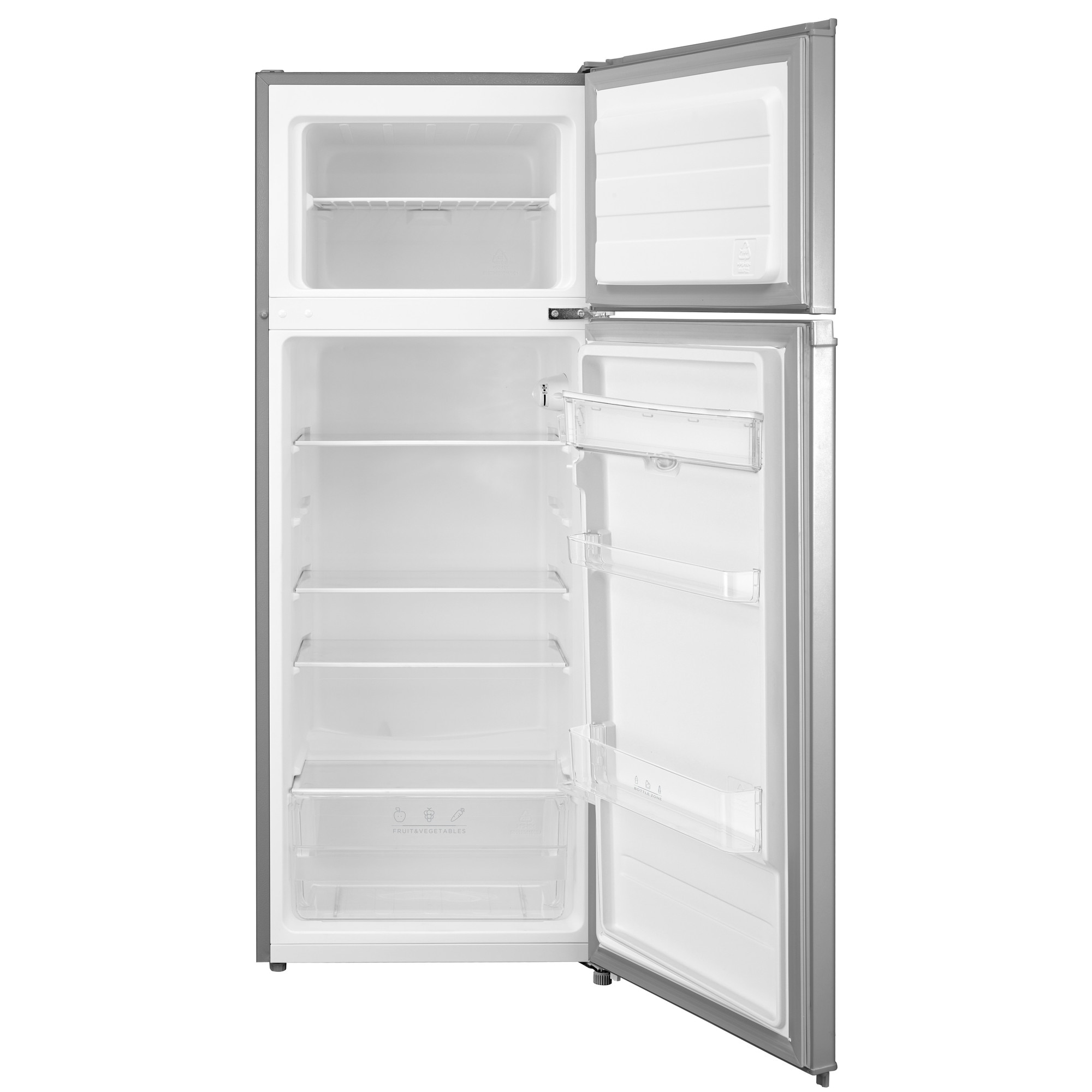 Frigider cu 2 usi STARCREST SF-204WD-SLE, 199 L, Clasa E, Dozator Apa, Iluminare LED, Termostat Ajustabil, Usi reversibile, H 143 cm, Argintiu