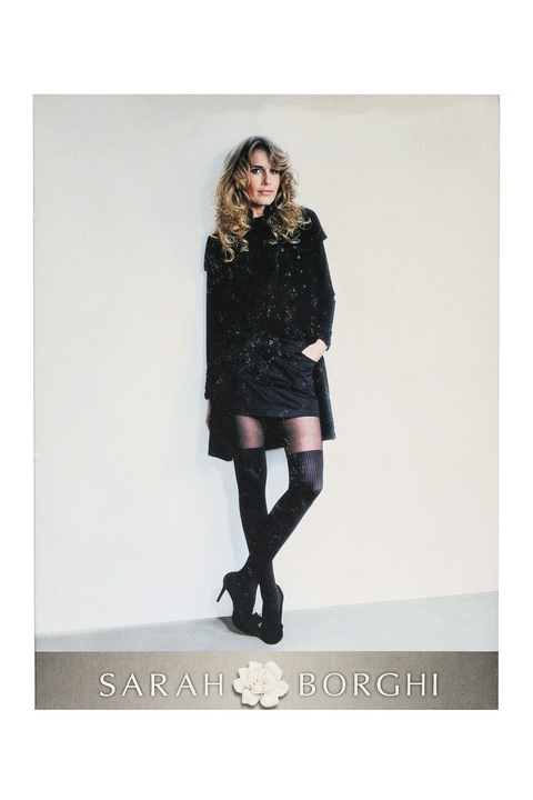 Dres din microfibra 3D, model gros cu dungi verticale in partea de jos, Sarah Borgsafhi Ilaria 40 DEN, masura 4, Bordeaux, XL