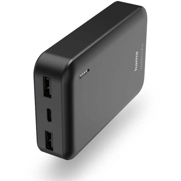Външна батерия Hama Pocket 10, 10000 mAh, 2x USB-A, Антрацит