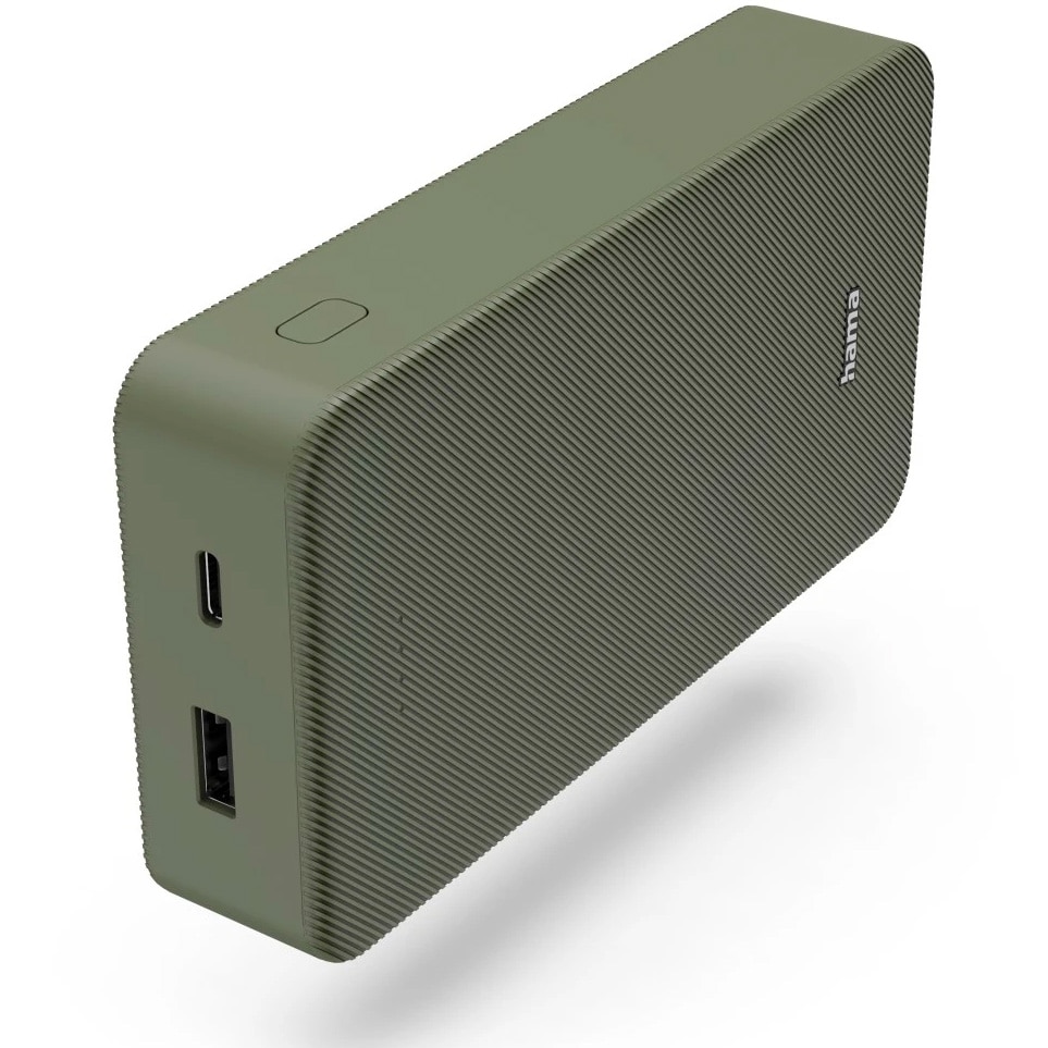 Acumulator extern Hama Colour 20, 20000 mAh, USB-C, USB-A, verde