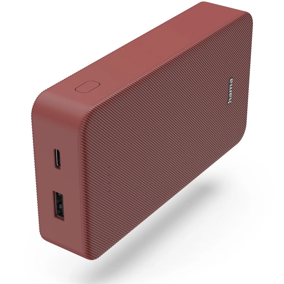 Acumulator extern Hama Colour 20, 20000 mAh, USB-C, USB-A, rosu