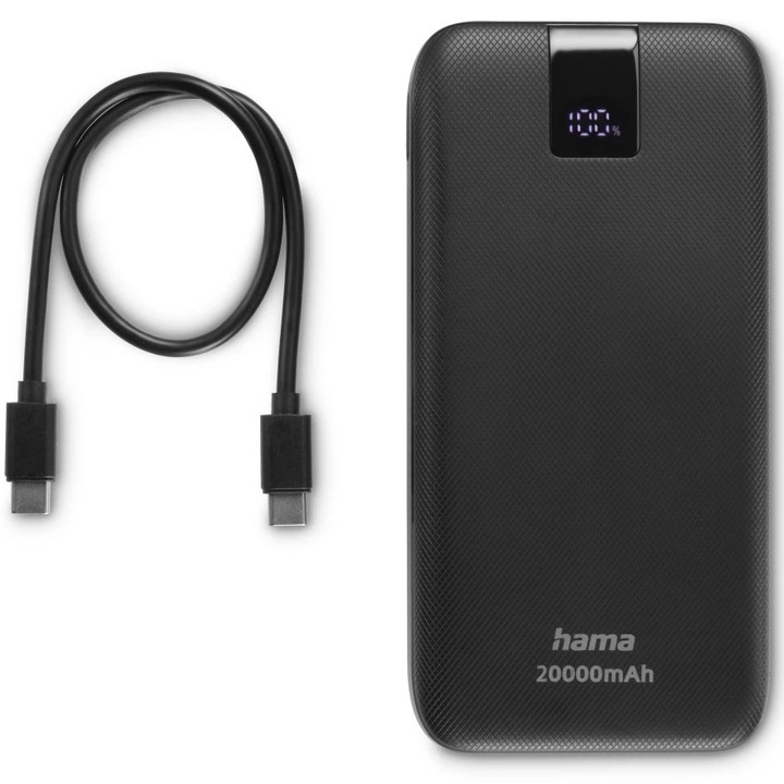 Acumulator extern Hama PD 20, 20000 mAh, 2x USB-C, USB-A, Fast Charging, antracit