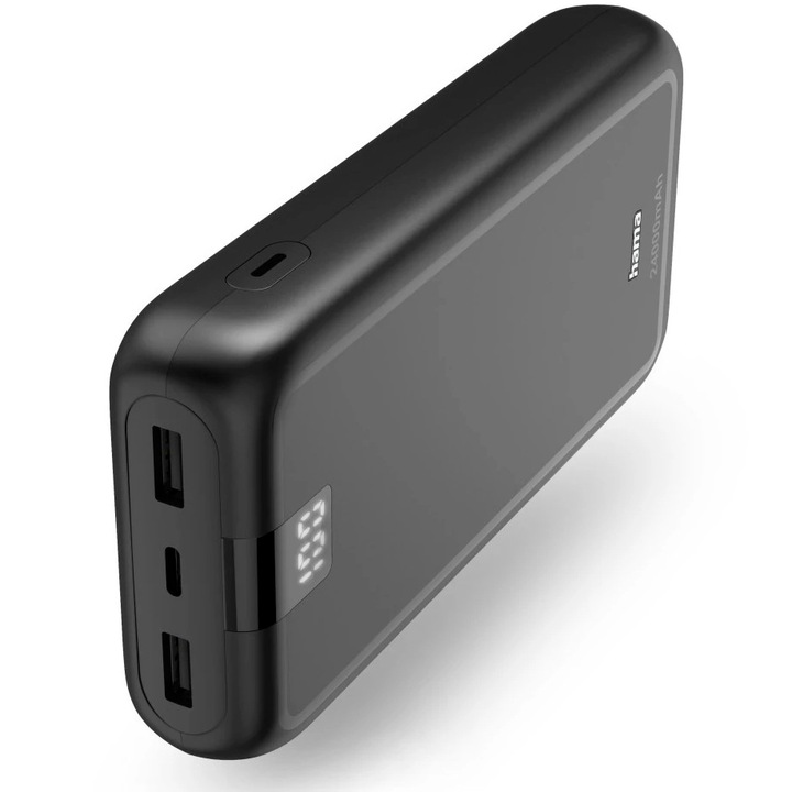Външна батерия Hama Performance 24, 24 000 mAh, USB-C, 2x USB-A, Антрацит