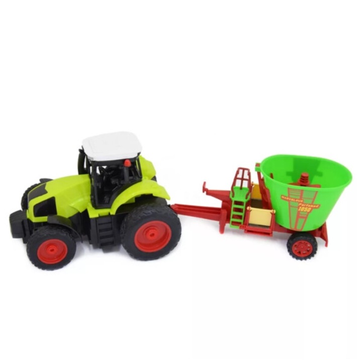 Tractor de jucarie cu baterie incorporata si telecomanda, Multicolor