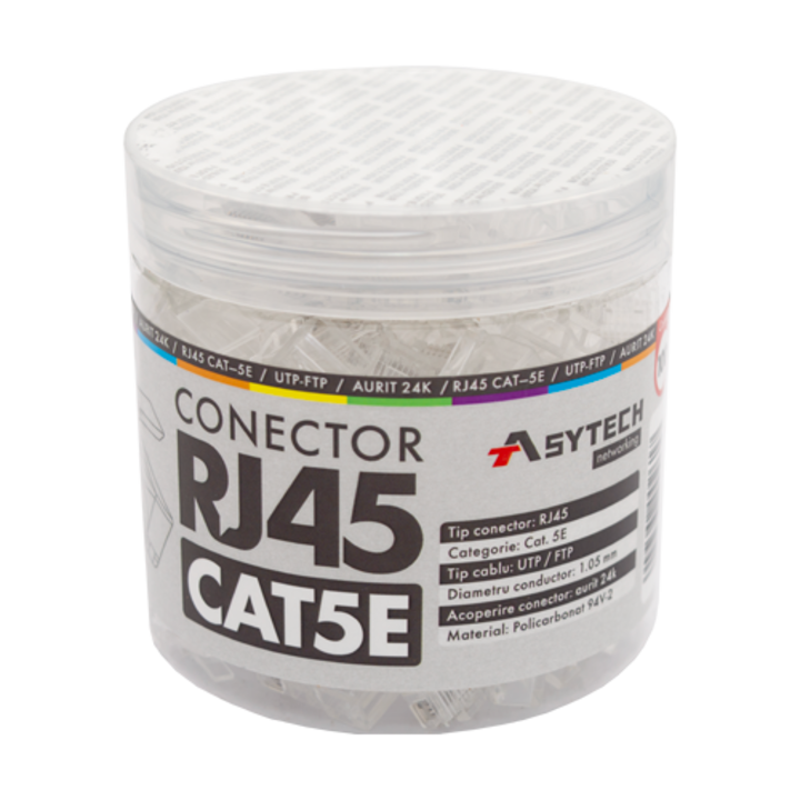 RJ-45 UTP Cat.5e csatlakozó (100 db) RJ45-CAT5E-JAR