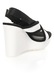 Calvin Klein Jeans Sandale wedge alb cu negru Lizzie 39
