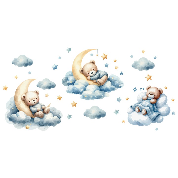 Set stickere decorative pentru camera copilului, animale, PVC, 30x60cm