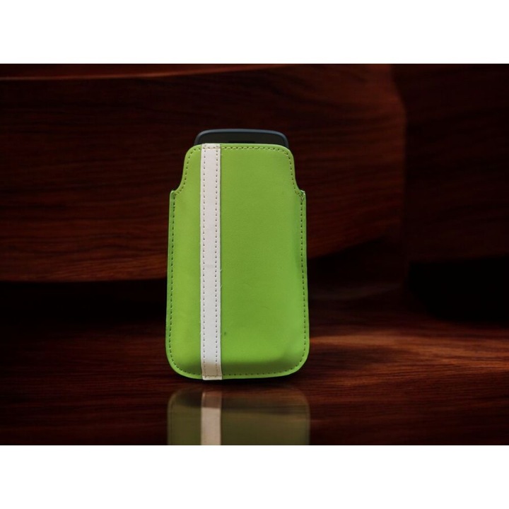 Husa G-Tech Tip Saculet Compatibila cu Nokia 225 4G(2020), piele ecologica, Verde Aprins