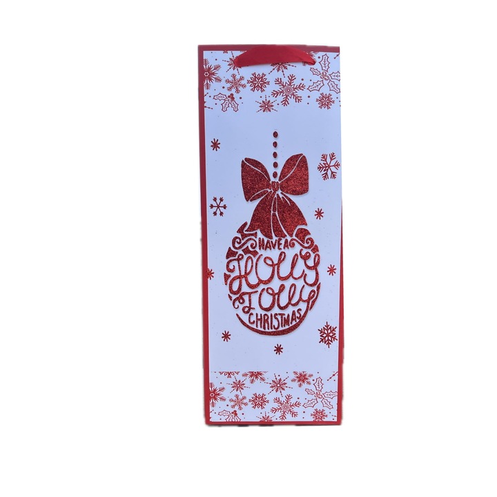 Punga sticla, Globuri, Rosu, 32x12x9 cm