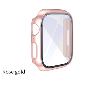 Carcasa cu folie din sticla securizata pentru Apple Watch SE, 40mm, Rose Gold