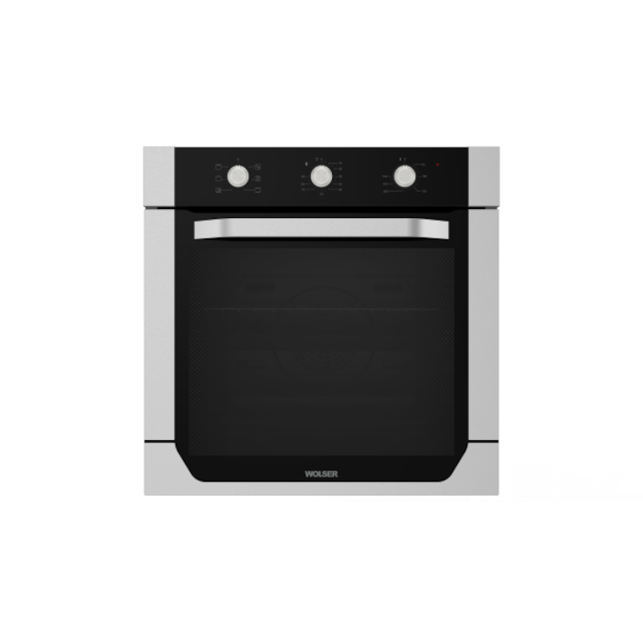 Cuptor incorporabil Körting OB04S0X, electric, 60 litri, 5 functii, Butoane push-hide, Aqua Clean, Clasa A, Negru si Inox