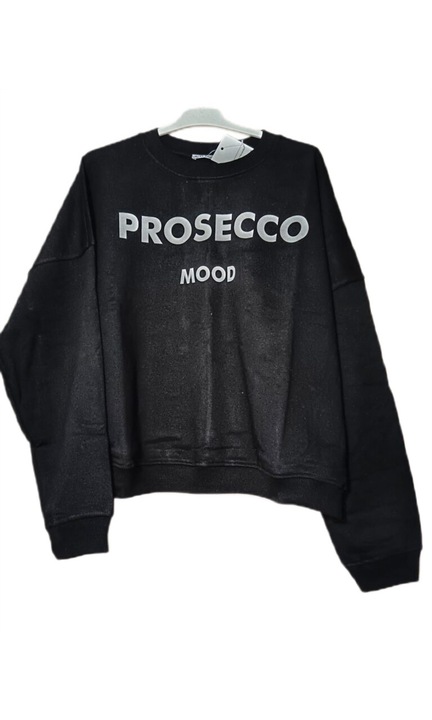 Sportblúz, pamut, Prosecco Mood, Fekete