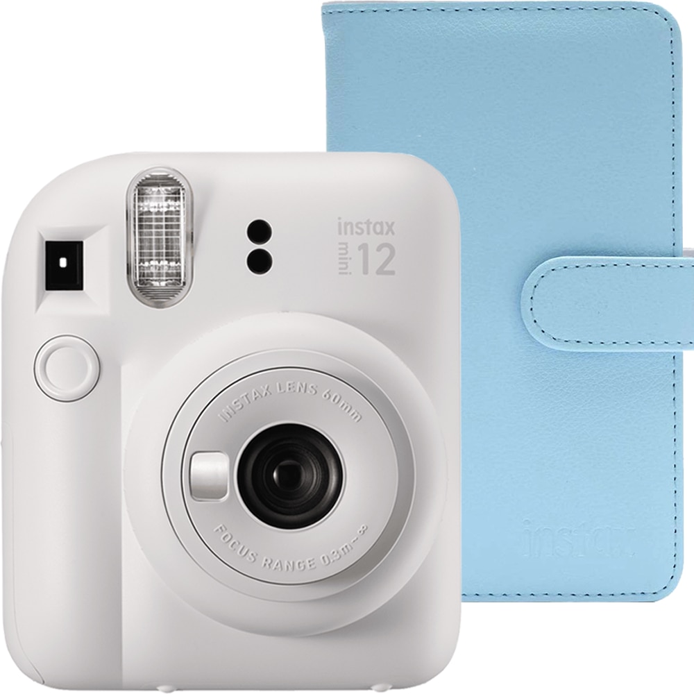 Set Aparat foto instant Fujifilm Instax Mini 12 Clay White +