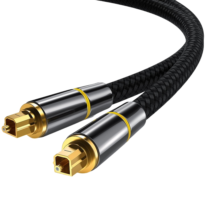 Оптичен аудио кабел, Toslink, SPDIF, 1 m, Tata-Tata, Анти-смущения, Стабилно предаване на сигнала, Устойчив на корозия, Лесен за почистване