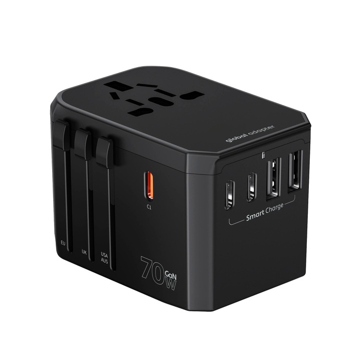 Incarcator/Adaptor de priza universal Vetter GaN Voyager 70W PD/PPS