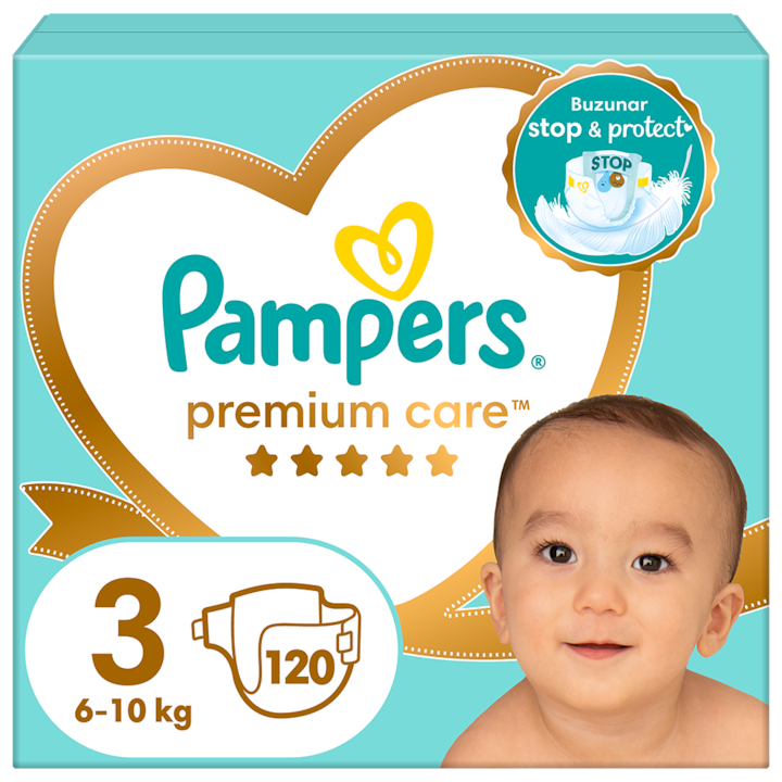 Пелени Pampers Premium Care Mega Box, Размер 3, 6-10 кг, 120 броя