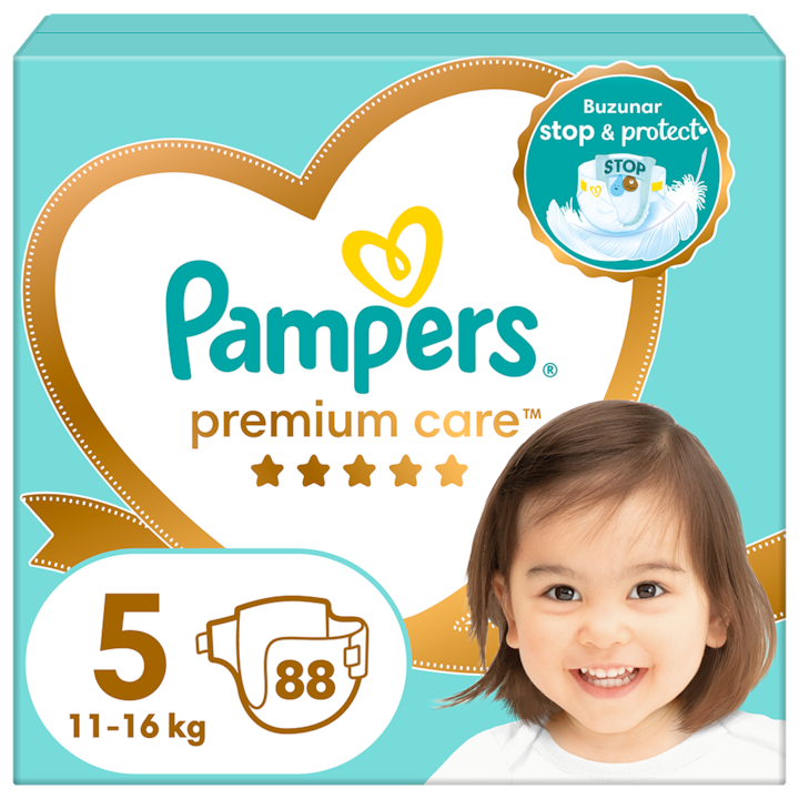 Пелени Pampers Premium Care Mega Box, Размер 5, 11-16 кг, 88 броя