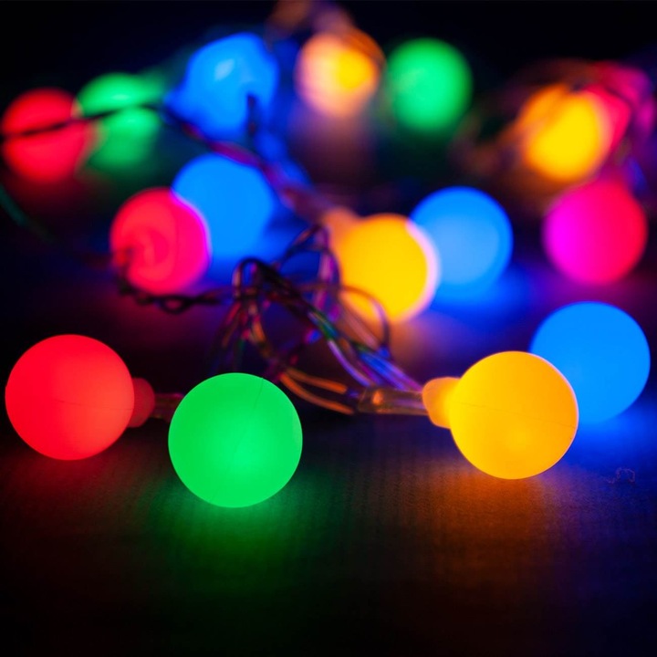 20 LED осветителни тела, захранвани с батерии, 1,7 м - многоцветни