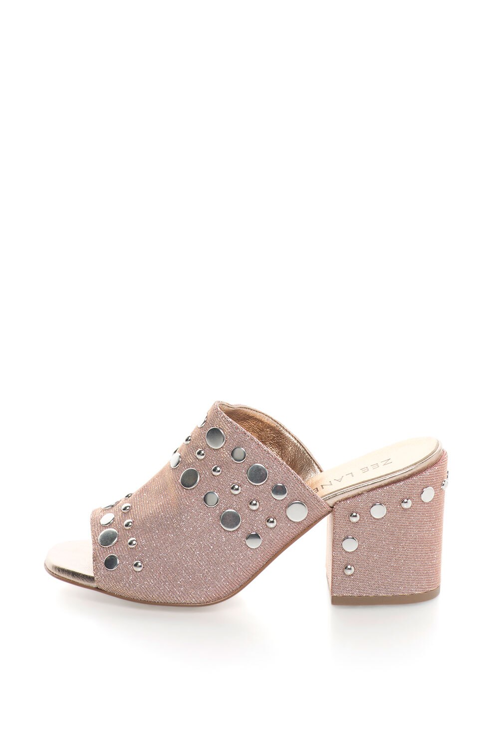 Zee Lane, Papuci cu toc cu nituri metalice Rosa, Roz, 36