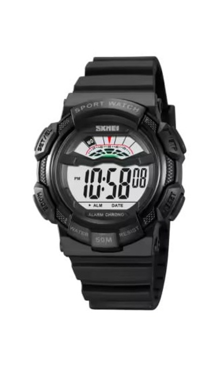 Skmei férfi karóra kronográf sport hétköznapi divat digitális ébresztős stopperóra fekete
