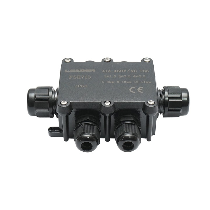 Doza etansa cu presetupe 41A 450V AC, 6 cai 5-14mm IP68 Leader