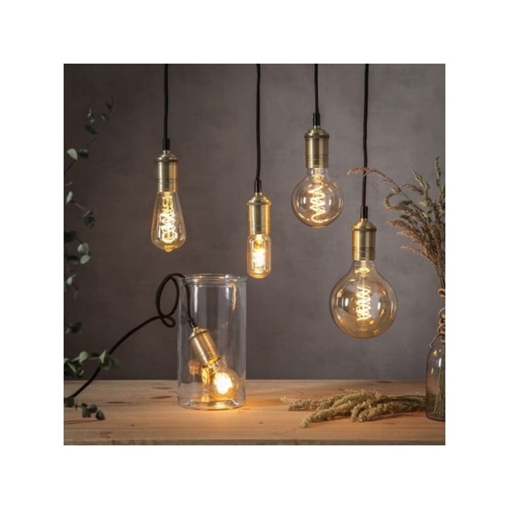 Lampa suspendata vintage auriu periat E27 - Eleganta si atemporala