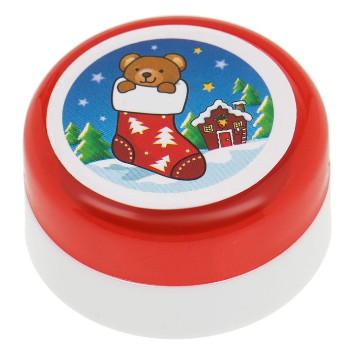 Stampila rotunda cu model de craciun