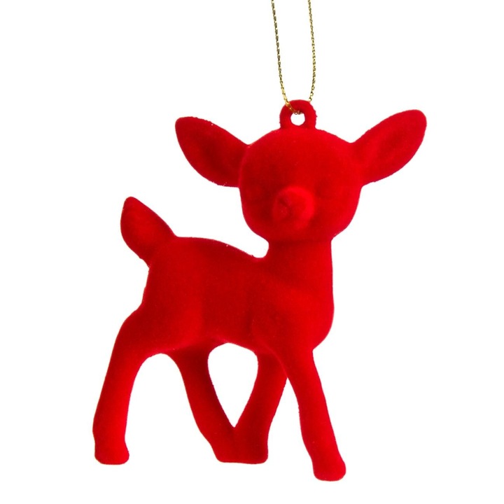 Ornament de Craciun, ren rosu, 8.5 cm