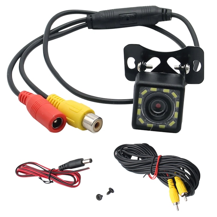 Camera marsarier, Axroad Mall, Vedere nocturna color, AHD 720 X 580, Rezistenta la apa IP68, 8 LED-uri IR, unghi 170°, Cablu video 6m, Rezistenta la socuri si praf, Usor de instalat si de utilizat, Multicolor