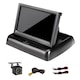 Kit camera de mers inapoi cu 12 lumini, Axroad Mall, Ecran LCD pliabil 4.3 inch, 2 intrari video, rezolutie 480 x 272, Facil de instalar, Aplicabil la Masina, Van, MPV, SUV, Plastic, Lungimea liniei 600 cm, Negru