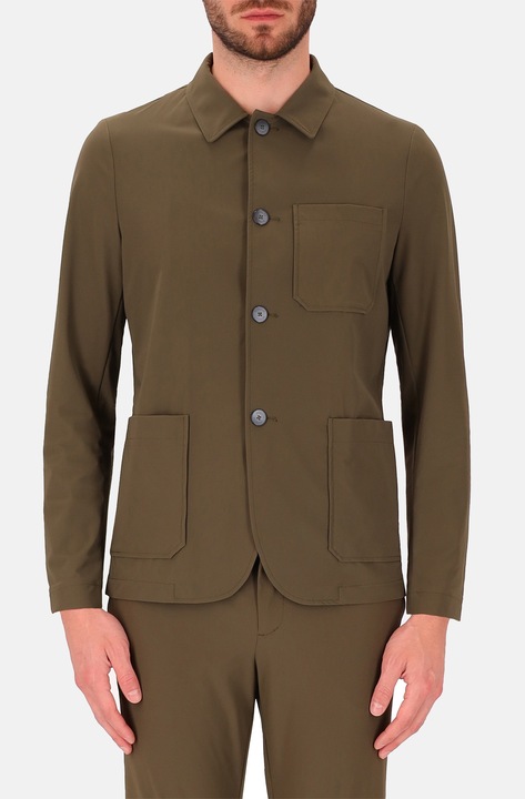 Distretto, Camasa uni cu buzunare aplicate, Verde inchis