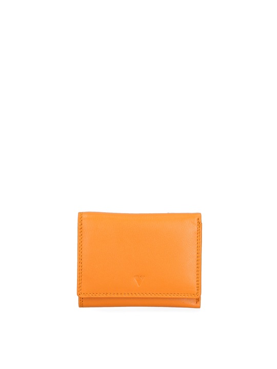 Sergio Valentini, Portofel din piele ecologica cu buzunar cu fermoar pe partea din spate, Mustar