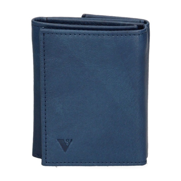 Sergio Valentini, Portofel pliabil din piele ecologica, Albastru prafuit