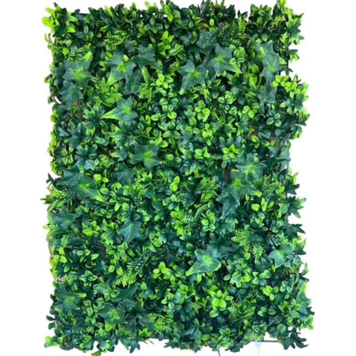 Изкуствен жив плет със зелени листа, ROVERIM, панел 40x60 см