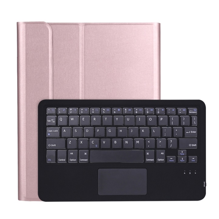 Husa cu tastatura compatibila iPad, design ultra-subtire, touchpad, loc pentru stilou, roz aur, compatibil cu iPad Pro 11 inch 2021