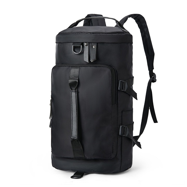 Jormftte utazótáska, nagy kapacitású, száraz-nedves elválasztás, vízálló Oxford anyag, 43x26x16cm, fekete