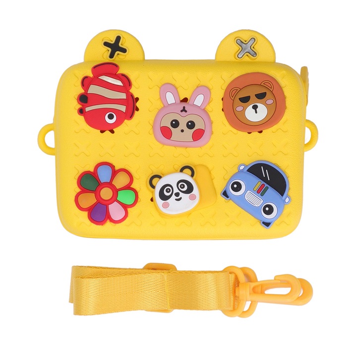 Gyerek crossbody táska, Jormftte, sárga, 7x7x13.5cm