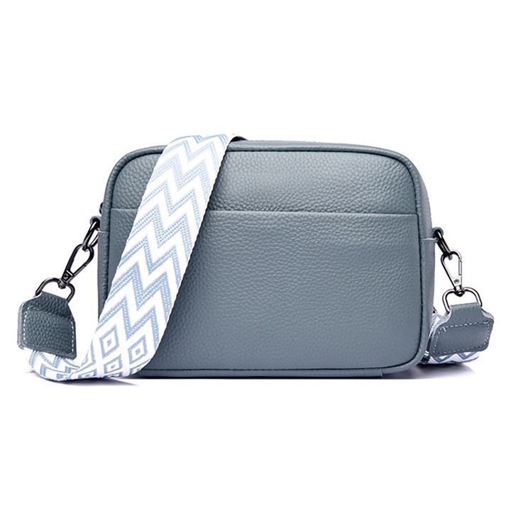 Jormftte női válltáska, kicsi, szürke, 3 cserélhető pánttal, több zsebbel