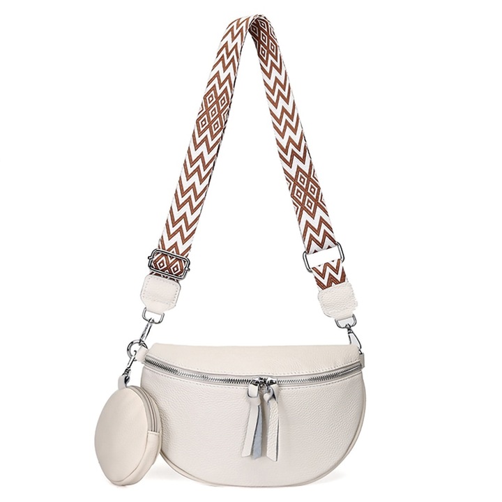 Női válltáska, Jormftte, kicsi, multifunkcionális, bézs, láncos pánttal