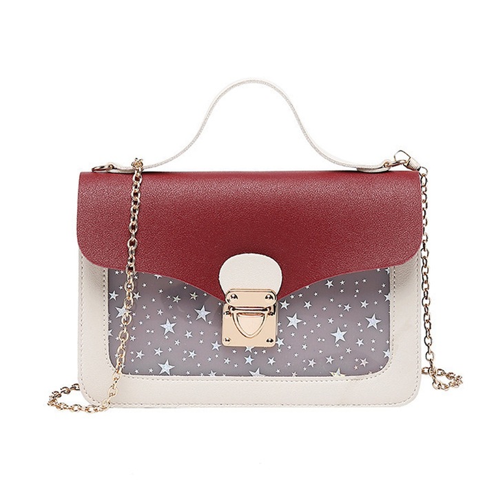 Válltáska, Jormftte, piros, 21x13x4,5cm, bőr, 1 db-os szett