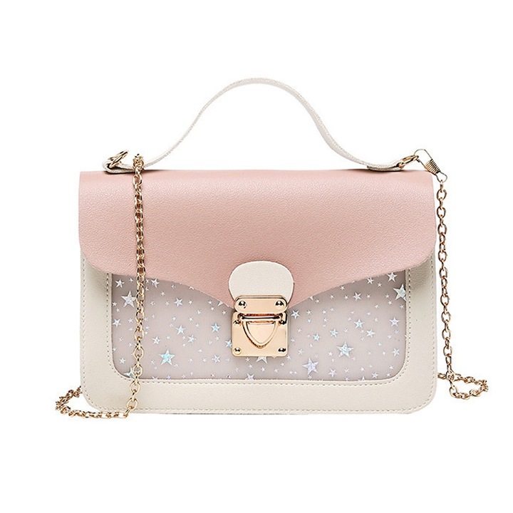 Válltáska, Jormftte, bőr, piros/fekete/rózsaszín/szürke, 21x13x4,5cm