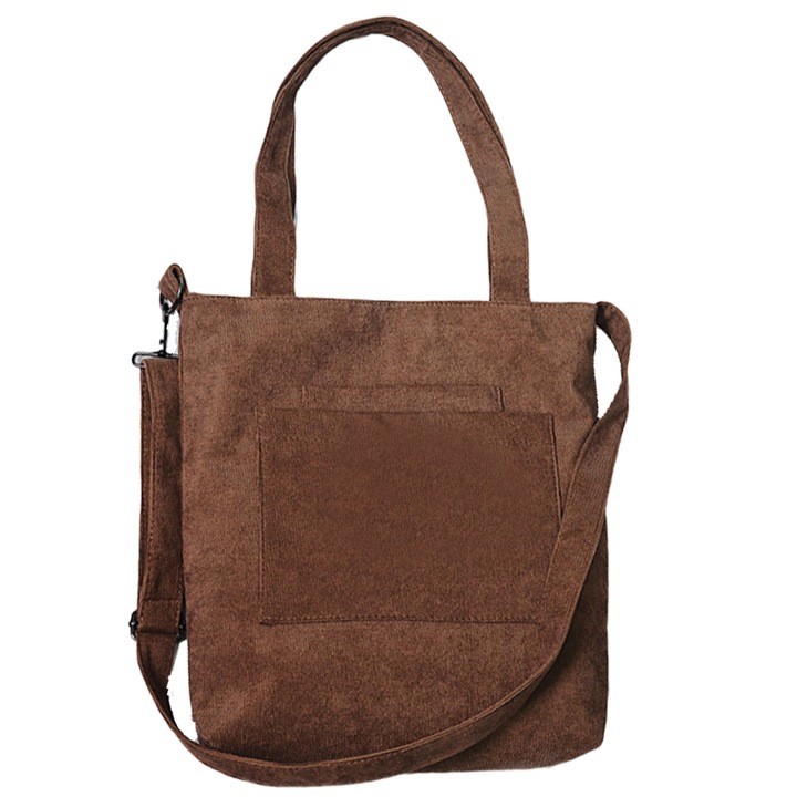 Кадифена чанта, кафява, 34x7x34 см